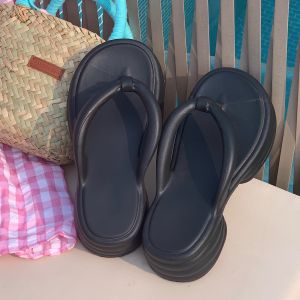 XIXITIAO | Non-slip Heeled Easy-to-match Red Striped Flip Flops