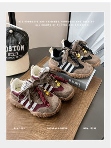 Childrens Running Shoes Anti-Slip Casual Breathable Sports Sneakers Low Top Cotton Lined Ultra Leather Upgraded Fall New Style