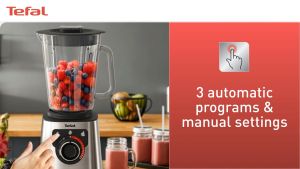 Tefal PerfectMix+ High Speed Blender 1200W 2.0L Glass Jar | BL871D40 (Auto Clean Self Clean Food Processor Food Preparation Mixer Juicer Grinder Soup Cooker Ice Crush Smoothie Maker Chopper 搅拌机 BL871D BL871)