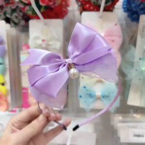 Cài tóc nơ ruy băng tím xinh cho bé gái Cài tóc màu tím ngọt ngào cho bé gái