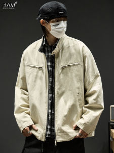 SZON | Mens Vintage Grid Patchwork Harrington Jacket Cotton
