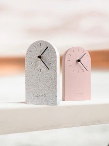 Nordic Style Silent Table Clock Bedroom Living Room Study Room Standing Sandstone Base Clock Luxury Modern Sample Room Decor
