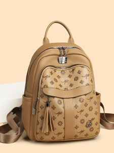 Kangaroo Womens Soft Leather Backpack Fashionable 2025 New Daily Travel Shopping Bag Support Back Cushioning British Style