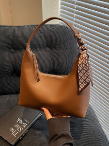 Fashionable Underarm Womens Shoulder Bag 2025 New Style Commuter Handheld Bag Soft PU Leather Casual Pure Color Bag