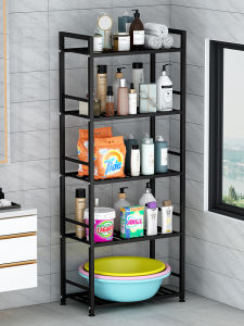 ตู้ครัวเรือนแบบไม่ต้องเจาะสำหรับห้องน้ำ ตู้เก็บของหลายชั้น ตู้เก็บของในห้องน้ำ ตู้เก็บของในห้องน้ำแบบตั้งได้ สไตล์เรียบง่าย