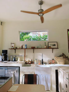 Retro American Living Room Fan Light Large Wind Power Restaurant Solid Wood Commercial Electric Fan Lamp Iron Art Acrylic