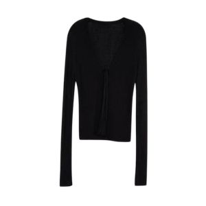 YUEZHONGWEI | Black Short Ice Silk Sun Protection Knitted Jacket Women Summer Thin Strap Outer Cardigan Shoulder Pad Small Shawl Top