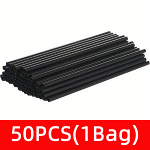 50/100/200PCS Black Disposable Straw Straight Drinking Cup Straw Coffee Beverage Cup Straw Disposable Straws Packaged Separately