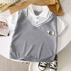 Korean Style Academic Polo T-Shirt Short Sleeve