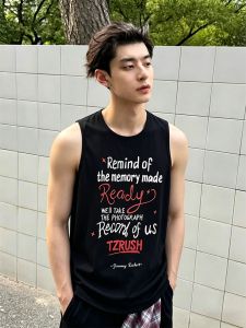 OUMULONG | Alphabet Printed Short Sleeved Tshirt Breathable Loose Fit