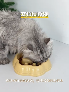 Slow Feeder Pet Bowl Stainless Steel Anti Tip Leak Proof Cat Dog Food Water Dish Detachable Non Slip Base Kucing