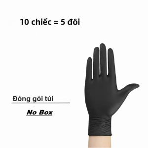 10-100 Chiếc Găng Tay Nitrile Màu Đen Dùng Một Lần Không Chứa Cao Su Chống Thấm Nước Bền Đẹp Cho Nhà Bếp Chế Biến Thực Phẩm An Toàn Làm Việc Không Dệt Lớp Lót Mịn