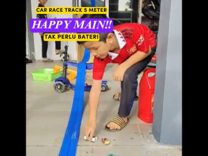 Racing Track Panjang 5 Meter + 4 Kereta Mainan | Complete Set Race Track | Flexible Loop Track hotwheel