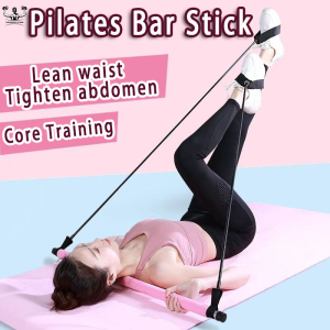 Pilates Bar Stick Yoga Pilates Bar Kit Portable Multifunctional Fitness Stick Yoga Pull Stick Crossfit Elastic Resistance Bands Stretching Yoga Squat Resistance Pull Rope 普拉提棒