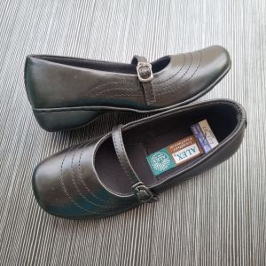 Alex Shoes Girls Black School Shoes Genuine Leather Mary Janes