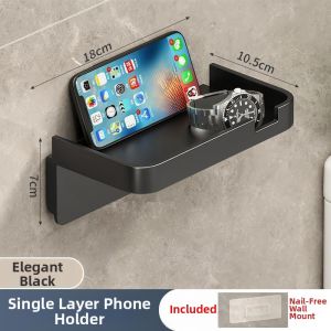 Hanging Toilet Paper Holder for Dual Rolls With Phone Stand