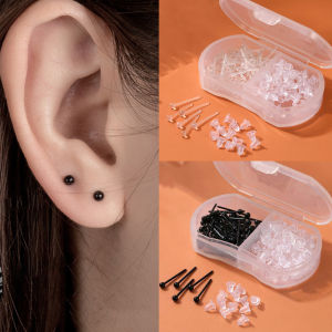 60Pcs/Pack Plastic Stud Earring Anti Allergy Ear Protect From Ear Hole Blockage Earrings