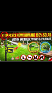[SG Stock] Solar Animal Repeller Sprinkler | PIR Motion Activated | 300° Rotating Water Spray | Cat & Bird Deterrent