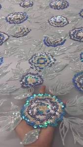 Châu Phi Vải Ren Sequin Chất Lượng Cao Màu Hồng 5 Thước Thiết Kế Mới Nhất Cho Nigeria Váy Cưới Phụ Kiện Thời Trang Nữ