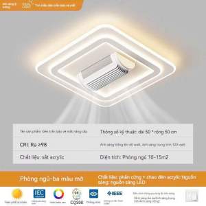 [Mẫu Mới HOT 2024]Quạt Trần Đèn ỐpQuạt Điều Hoà Không Cánh Xoay 180 ĐộĐèn Led 3 Màu SángKT 110x70x15cm.