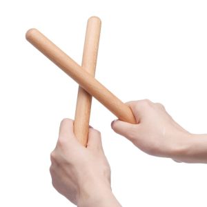 Wooden Claves Percussion Instruments Natural Hardwood Rhythm Sticks20.32Cm Musical Claves for Hand DrumEnsemble Play