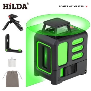 Hilda | HILDA 5 Lines Laser Level 360 Automatic Leveling Level Construction Tool Equipment Green Light Cross Laser Good Gift