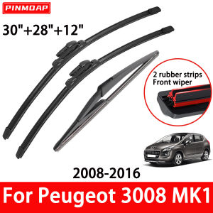 Automotive Dual Rubber Strip Wiper Blades Suitable For Peugeot 3008 MK1 2008-2016 Front And Rear Wiper Blade Brush Accessories