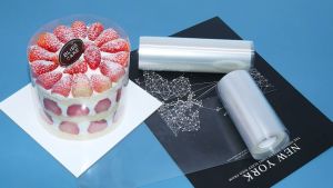 Cake Collar Plastic 8cm 10cm Transparent Cake Rolls Acetate Sheet Transparent Chocolate Mousse Collar Baking Surrounding Edge Decorating Acetate RollCake Decorating Transparent PET acetate protector mousse