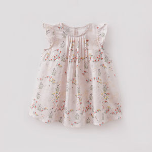 Marc&Janie | Natural Linen Flutter Sleeve Dress for Girls