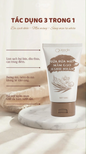 Sửa rửa mặt mầm gạo hạnh nhân Queenie skin chai 120g làm sạch da dầu nhờn