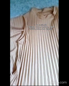 Baju Gamis Plisket Wanita Hyget Jersey 100% Tebal Premium - Pleated Dress - Long Dress Wanita Tanpa Lengan