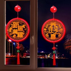 Moving Celebration Decorative Light Glass Window Hanging Ornament New Home Moving in Ceremony Atmosphere Arrangement Decoration