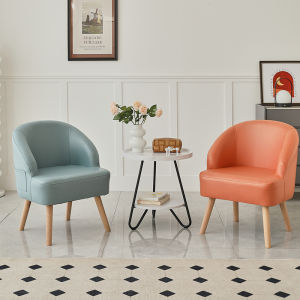 Single Sofa Chair Disposable Faux Leather Small Apartment Living Room Balcony Bedroom Modern Minimalist Solid Wood Bean Bag Sofa