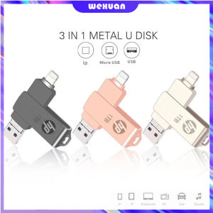 【Hàng Có Sẵn】hp 3.0 USB 1TB 3 Trong 1 OTG Ios Micro USB Flash Drive Kim Loại Chống Nước Tốc Độ Cao U Disk Pendrive Cho Iphone6/7/8/X/XR/11/12 /13 Android Micro-USB