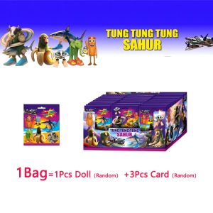 1Pc Italian Brainrot Blind Bag Toys Mystery Box Sahur 1Pc Doll & 3Pcs Card Sets Funny Model Kids Blind Pouch Gifts