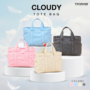 Tpartner Cloudy Tote BAG — กระเป๋าถือ Tote bag พร้อมสายสะพาย ผ้านุ่ม น้ำหนักเบา ใส่ Laptop ได้ 15 นิ้ว จุเยอะ 11 ช่อง