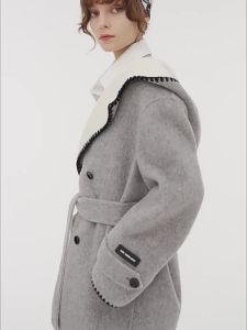 ANN ANDELMAN | Hooded Double-Faced Coat Womens Midi Length