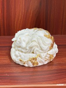 Ivory Fruit Nine-Tailed Fox Incense Burner Gold Inlaid Xi Wang You Incense Burner Large Seal Incense Burner Indoor Incense Burner Decorative Crafts