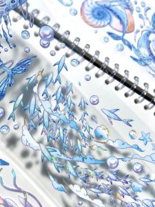 Shell Light Dreamy Sea Themed Paper Tape for Bullet Journal DIY Decoration Handmade Craft Supplies Width 6cm Single Piece