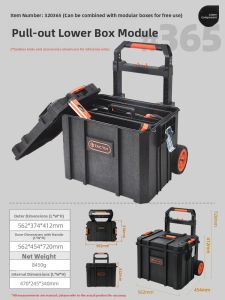 TACTIX Heavy Duty Combination Tool Box Large Size Mobile Multi-Function Tool Carriage Stacking Industrial Style Hardware Storage