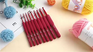 ส่งจากกรุงเทพ！เข็มโครเชต์ด้ามแดง DIY ถักผ้า ชุด9ชิ้น ใช้งานง่าย