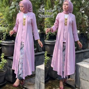 COD-Kebaya Cristal Set Rok Songket Sanjani Model Simple Dan Elegan