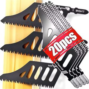 20Pcs T-shank Jigsaw Blade Flush Cutting Blades Teeth Wood Aluminum Tight Spaces Cut Tools Heavy Duty Scroll Saws Replaceable Coarse