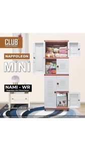 CLUB Nami / Napolleon Mini Lemari Plastik Serbaguna Susun 4 CERMIN (Anti Banjir Rayap Jamur)