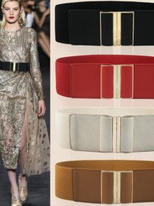 Belt Womens Autumn and Winter Decoration Dress Wide Waist Seal with Skirt Coat Belt Black Elastic Stretch Fashion Waist-Tight