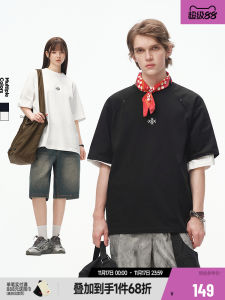 เสื้อยืดคอกลมแขนสั้นลายพิมพ์ลายตัวอักษรสำหรับฤดูร้อน ทรงหลวมสบาย ๆ สำหรับผู้ชายและผู้หญิง เสื้อยืดคู่รัก สไตล์ลำลอง