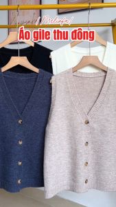 Áo len gile nữ len dệt kim Quảng Châu mềm mịn co giãn mặc mùa thu đông mã VAA0465