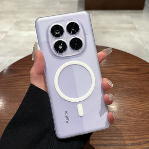 For Redmi Note 14 Pro Plus 5G Casing No Yellowing Transparent Slim Magnetic Hard Phone Case Cover
