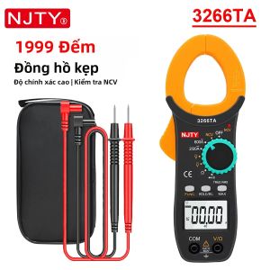 NJTY 3266TA/3266TD Đồng Hồ Đo Kẹp Kỹ Thuật Số True RMS Phạm Vi Tự Động Đồng Hồ Vạn Năng Điện Áp AC/DC Ampe Kế NCV Ohm Hz Máy Kiểm Tra Màu Xám Đậm + Màu Vàng