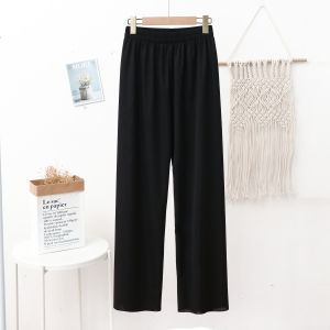 Quần Ống Rộng Modal Ice Silk Cho Nữ Mùa Xuân Hè Mỏng Cạp Cao Quần Dài Thẳng Rộng Rãi Thoải Mái